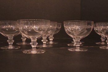 Set Of 10 Vintage Crystal Champagne Goblets