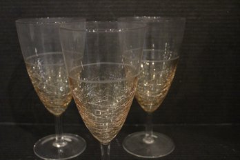 3 Elements, Amber Crackle Water Goblets