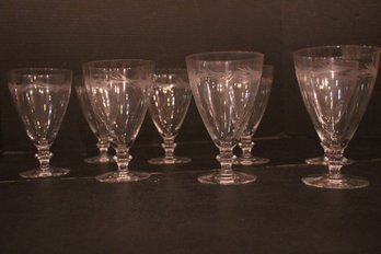 Set Of 8 Vintage Crystal Water Goblets