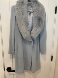 Lambswool Coat With Fur Collar