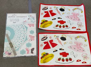 Shower Centerpiece And 2 Paper Doll Placemats