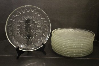 12 Vintage Indiana Glass Lunch Plates 9.25'