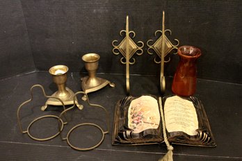 Vintage Brass Clawfoot Candlestick Holders