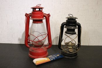 2 Vintage Oil Lamps, Replacement Wick