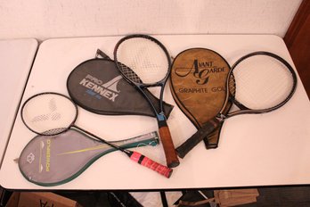 1 Badminton Racket, 2 Tennis Rackets