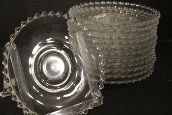 12 Vintage Candlewick Saucers, 5.75'