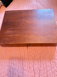 Vintage Silverware In Wood Storage Chest