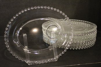 11 Vintage Candlewick Snack Trays