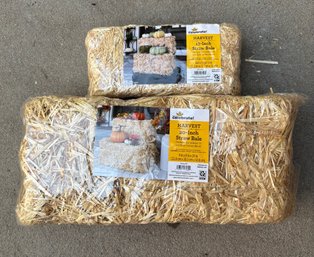 2 Decorative Straw / Hay Bales