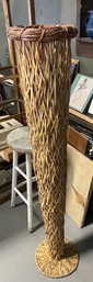 Woven Wicker Pedestal Vase,  55 Inch
