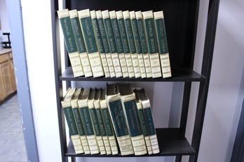 Vintage 1963 Set Of 23 Volumes 'the World Book Encyclopedia' Green And White Covers