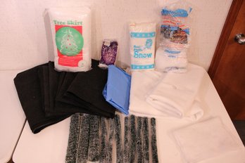 Holiday Fabric, Tree Skirt, Fake Snow, And Floaty