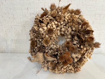 Wreath- Dried Flowers And Grasses, 12 Inch