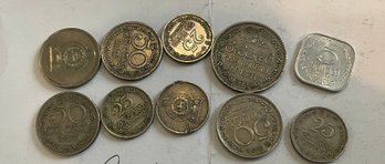 9 Coins From Ceylon/Sri Lanka