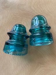 2 Heavy Vintage Glass Insulators