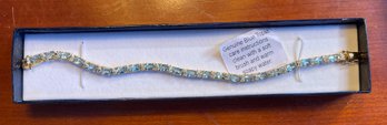 Blue Topaz And CZ Tennis Bracelet
