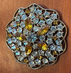 Rhinestone Brooch , Domed