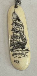 Faux Scrimshaw Necklace