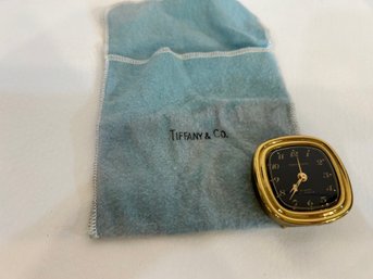 Tiffany  & Co  Mechanical Travel Alarm Clock With Bag