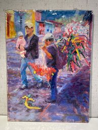 Original Pastel -street Vendor In Antigua  CB 19