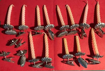 16  Vintage Pinecone Candle Holders For Christmas Trees