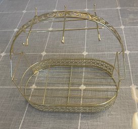 Gold Tone Holder For Tea Set