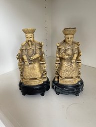 Faux Ivory Emperor And Empress, 7.5 High