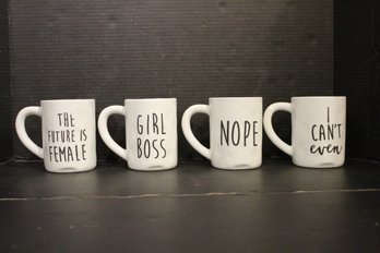 4 Organically Shaped, Feminine Sayings Mugs