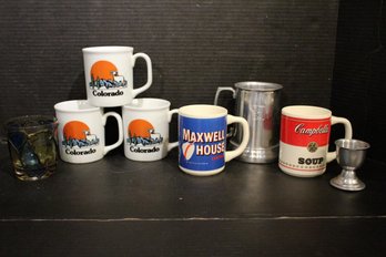 A Variety Of 5 Vintage Mugs, And  3 Other Cups