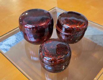 Laquerware Nesting Bowls With Lids
