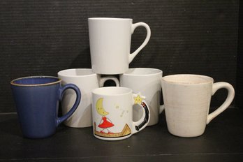 6 Studio Mugs, Vintage H. Takashima Star Yellow Moon Ceramic Mug