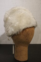 Vintage White Faux Fur Hat