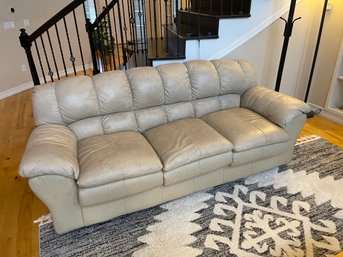 Leather Couch, Beige   Matches Loveseat In Lot 102