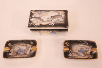 Vintage Dragon Ware Dresser Trinket Box