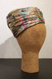 Vintage Darcel Exclusive Metallic Patterned Turban