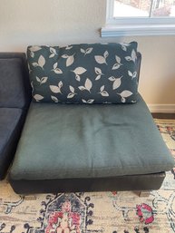 Lounge Chair #2,  Grey And Green Upholstery With Print  Cushion