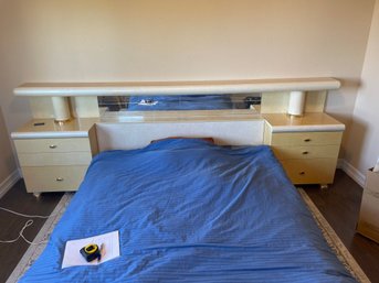 Queen Bed Headboard With Built In Cabinets