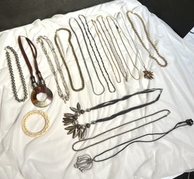 Lot Of 14 Costume Jewelry Necklaces And 1 Bracelet
