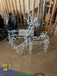 Set Of 2 Christmas Lawn Deer