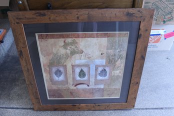 Framed And Matted Leaf Art 34 X 34