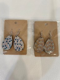 2 Pairs New  Earrings,  Coffee Theme