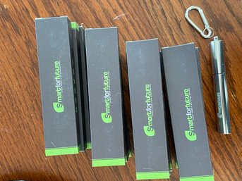 24 New Reusable Metal Straws With Carabiners