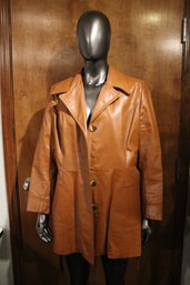 Womens Leather Trench Coat