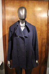 Vintage Navy Double-breasted Wool Peacoat