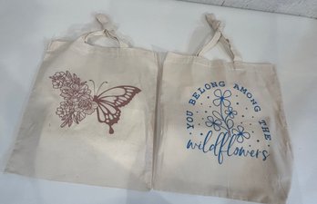 2 New Fabric Tote Bags