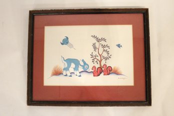 Fine Art Print, Echogee, He Little Blue Deer By Acee Blue Eagle