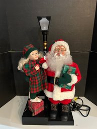 Electric Light Up Mr And Mrs Santa,  21 Inches High