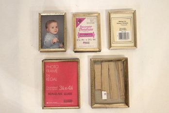 5 Vintage Gold Toned Small Frames