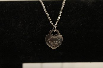 Tiffany & Co. 925 Sterling Silver Heart Tag Necklace