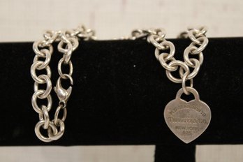 Tiffany & Co 925 Sterling Silver Heart Tag Necklace